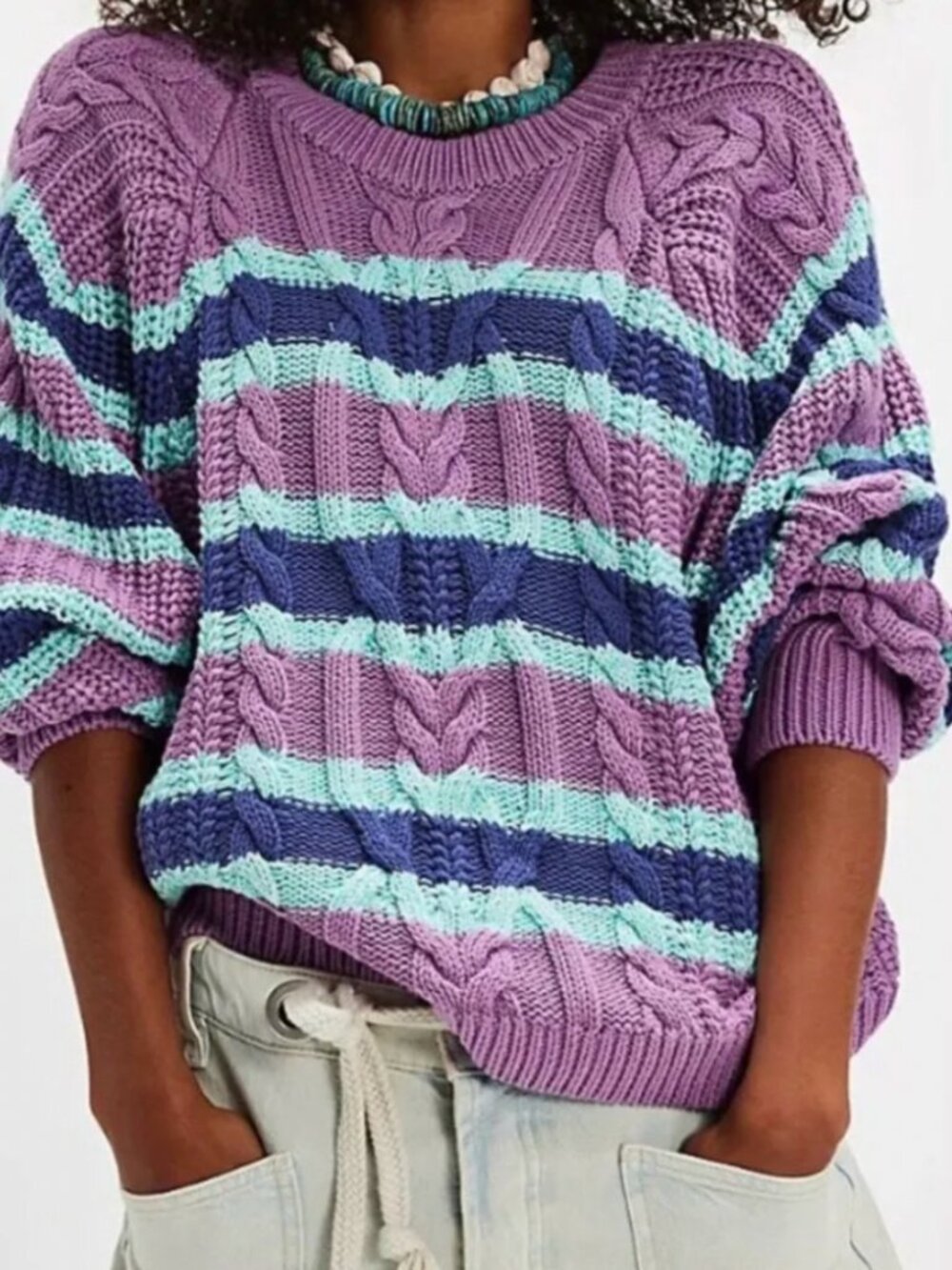 Free People Frankie Cable Pullover